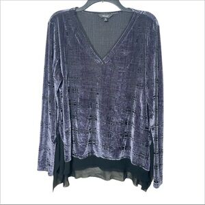 Simply Vera Vera Wang Women’s XL Velvet Long Sleeve Top Whimsigoth Lagenlook
